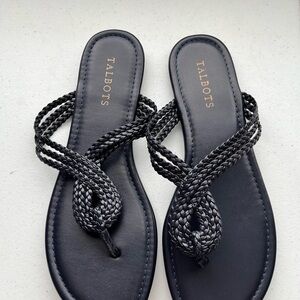 Talbots Navy beaded sandals 9M
